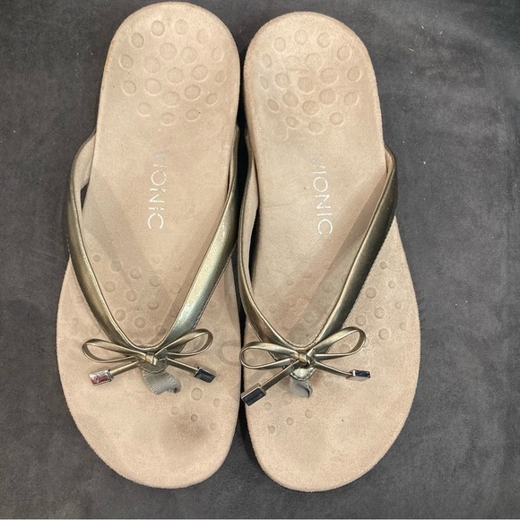 VIONIC Sz 9 Rest Bella li Pewter Colourway Slip On Comfort Slip On Small Bow - Picture 3 of 10